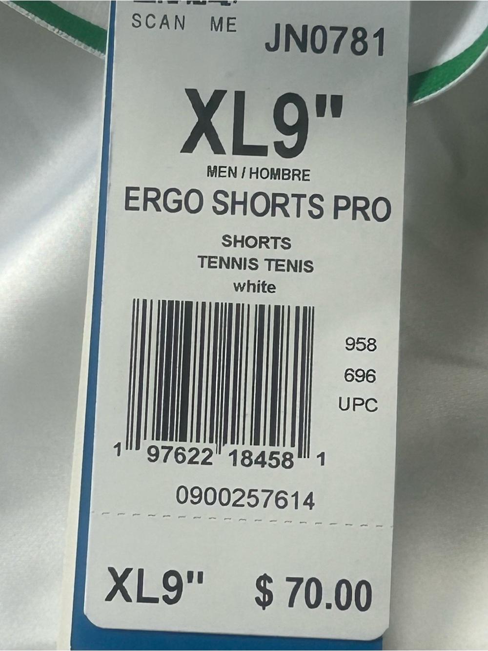 Adidas Originals Ergo 9-inch Tennis Shorts White Men's Size XL JN0781 - Picture 5 of 7